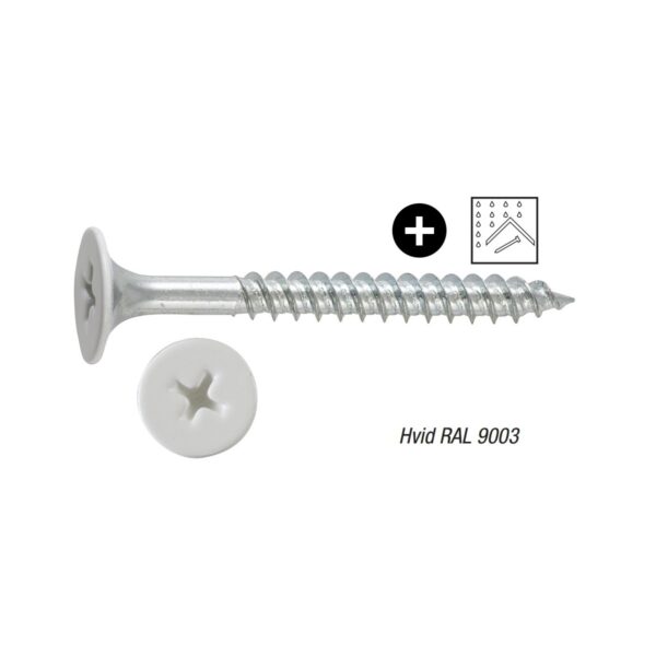 Træbetonskrue 4,5 x 45 mm PH kærv flere farver