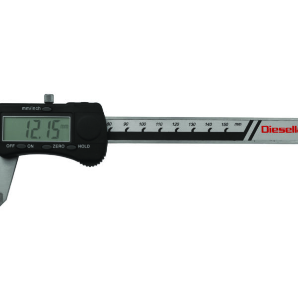 Diesella Digital Skydelære 0-150x0,01 mm med kæbelængde 40 mm (RUNDT DYBDEMÅL)