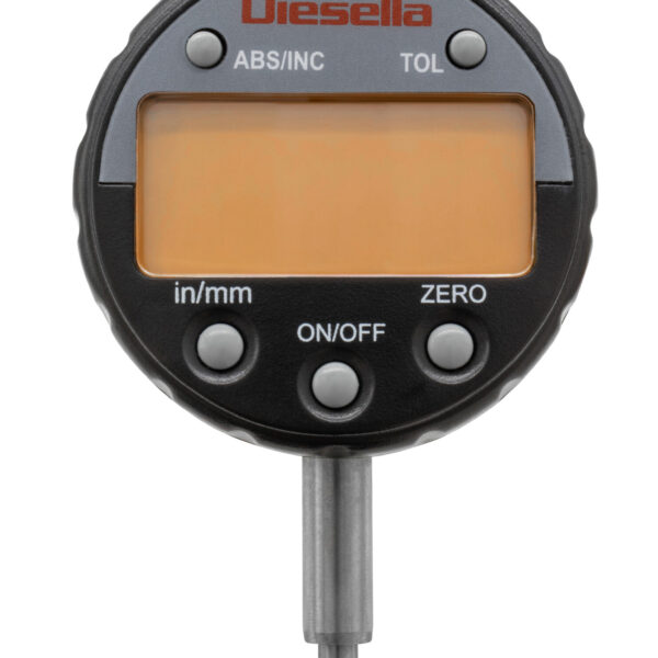 Diesella Digital måleur 12,5 mmx0,01 med orange farvedisplay