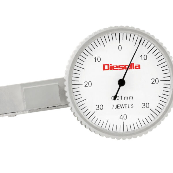 Diesella Vippeindikator 0-0,8 x 0,01 mm standard urskive med 25 mm vippearm
