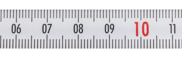 Diesella Selvklæbende Pit båndmål i stål 3Mx13 mm, V-H graduering HVID