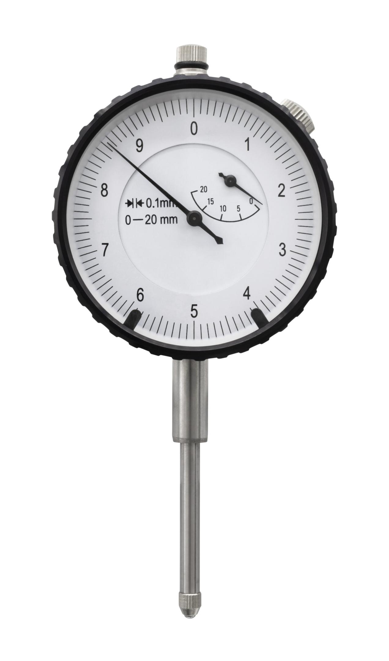 Diesella Måleur 0-20x0,1 mm med justerbare tolerancemærker og fladt dæksel m/øje