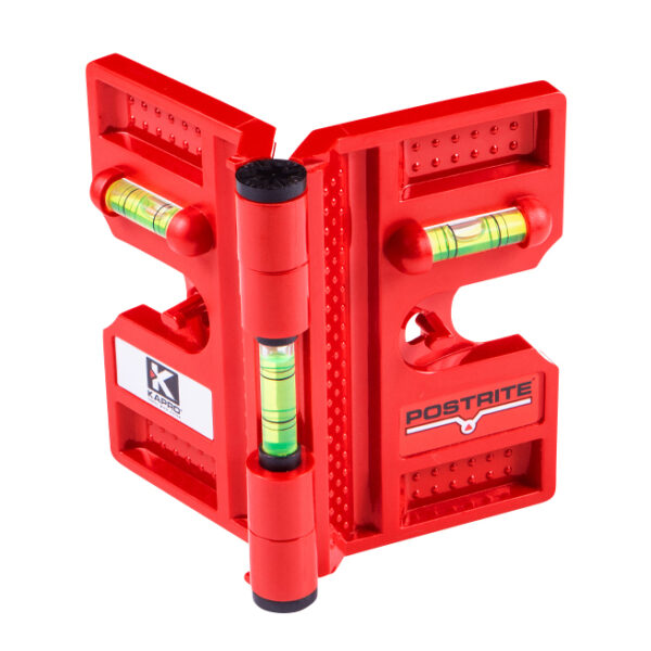 KAPRO Stolpevaterpas med 3 slagfaste rørlibeller, 4 kraftige magneter og spændebånd