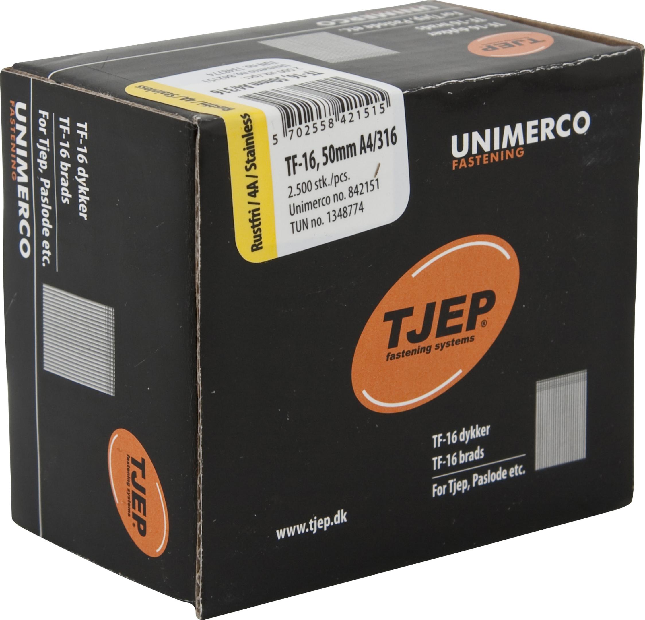 TJEP TF-16 stifter 50 mm 2500 stk.